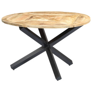 vidaXL Eettafel rond 120x76 cm massief mangohout