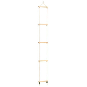 vidaXL Touwladder 30x168 cm massief hout en PE