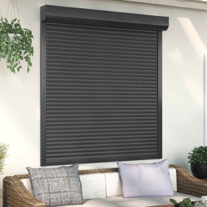 vidaXL Roljaloezie Antraciet 140 x 150 cm Aluminium en Polyurethaan