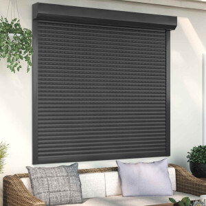 vidaXL Roljaloezie Antraciet 160 x 150 cm Aluminium en Polyurethaan