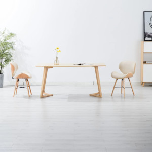 vidaXL Eetkamerstoelen 2 st kunstleer en gebogen hout crème