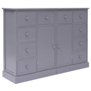 vidaXL Dressoir met 10 lades 113x30x79 cm hout grijs