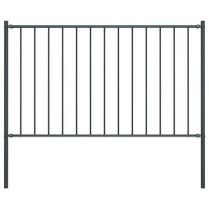 vidaXL Hekpaneel met palen 1,7x1 m gepoedercoat staal antraciet