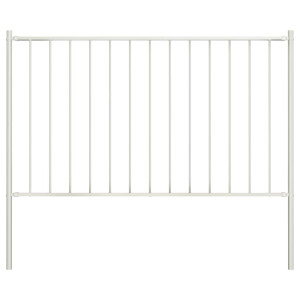 vidaXL Schuttingpaneel met palen gepoedercoat staal 1,81x0,75 m wit