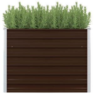 vidaXL Plantenbak verhoogd 100x100x77 cm gegalvaniseerd staal bruin