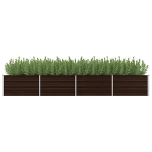 vidaXL Plantenbak verhoogd 320x80x45 cm gegalvaniseerd staal bruin