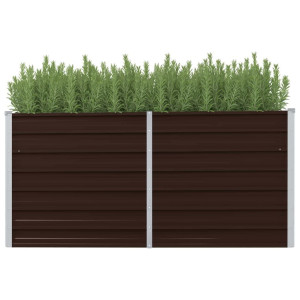 vidaXL Plantenbak verhoogd 160x40x77 cm gegalvaniseerd staal bruin