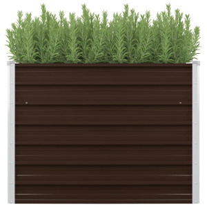 vidaXL Plantenbak verhoogd 100x40x77 cm gegalvaniseerd staal bruin