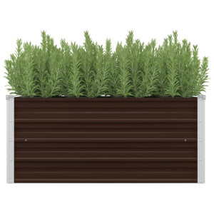 vidaXL Plantenbak verhoogd 100x40x45 cm gegalvaniseerd staal bruin