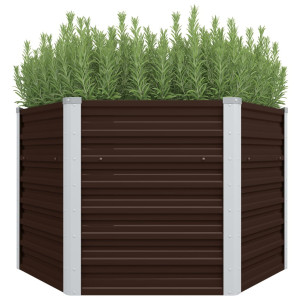 vidaXL Plantenbak verhoogd 129x129x77 cm gegalvaniseerd staal bruin