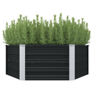 vidaXL Plantenbak verhoogd 129x129x45cm gegalvaniseerd staal antraciet