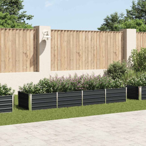 vidaXL Plantenbak verhoogd 320x80x45 cm gegalvaniseerd staal antraciet