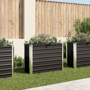 vidaXL Plantenbak verhoogd 100x40x77 cm gegalvaniseerd staal antraciet