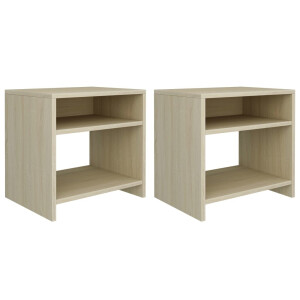 vidaXL Nachtkastjes 2 st 40x30x40 cm bewerkt hout sonoma eikenkleurig