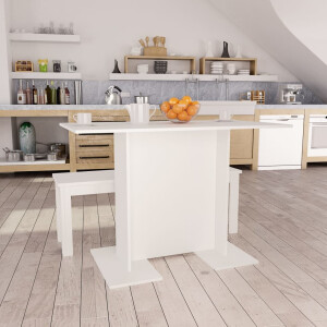 vidaXL Eettafel 110x60x75 cm bewerkt hout wit