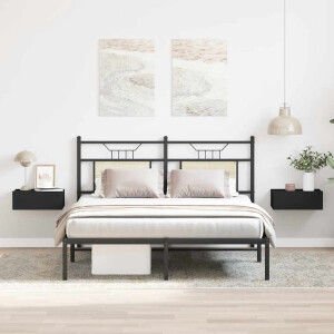 vidaXL Nachtkastje zwevend 40x30x15 cm bewerkt hout zwart