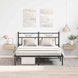 vidaXL Nachtkastjes 2 st 40x30x15 cm bewerkt hout sonoma eikenkleurig