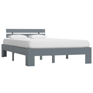 vidaXL Bedframe massief grenenhout grijs 140x200 cm