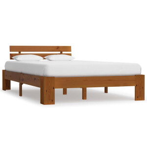 vidaXL Bedframe massief grenenhout honingbruin 120x200 cm