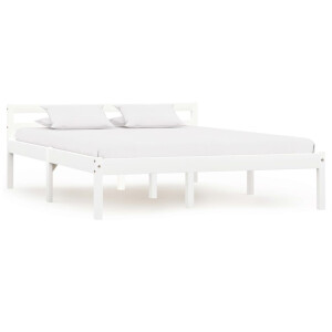 vidaXL Bedframe massief grenenhout wit 140x200 cm