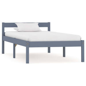 vidaXL Bedframe massief grenenhout grijs 90x200 cm