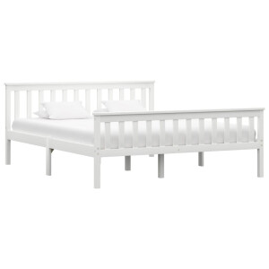 vidaXL Bedframe massief grenenhout wit 160x200 cm
