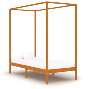 vidaXL Hemelbedframe massief grenenhout honingbruin 90x200 cm