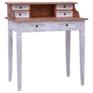 vidaXL Schrijftafel met lades 90x50x101 cm massief mahoniehout