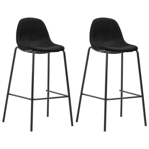 vidaXL Barstoelen 2 st stof zwart