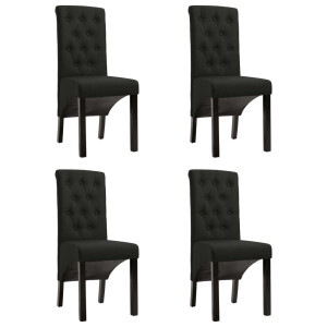 vidaXL Eetkamerstoelen 4 st stof zwart