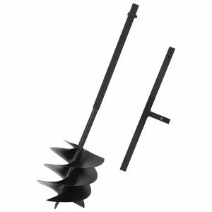 vidaXL Grondboor met handgreep 250 mm staal zwart