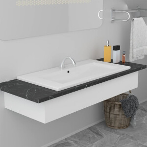 vidaXL Inbouwwastafel 81x39,5x18,5 cm keramiek wit