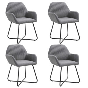 vidaXL Eetkamerstoelen 4 st stof donkergrijs