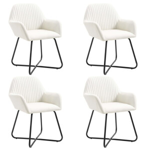 vidaXL Eetkamerstoelen 4 st stof crèmekleurig
