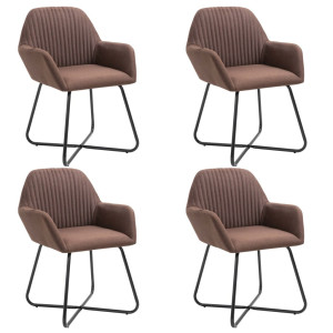 vidaXL Eetkamerstoelen 4 st stof bruin