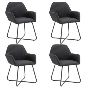 vidaXL Eetkamerstoelen 4 st stof zwart