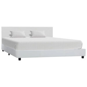 vidaXL Bedframe kunstleer wit 160x200 cm