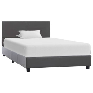 vidaXL Bedframe kunstleer grijs 90x200 cm