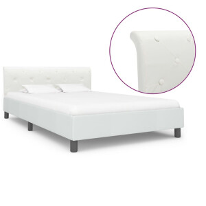 vidaXL Bedframe kunstleer wit 140x200 cm