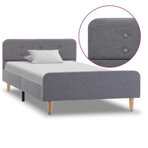 vidaXL Bedframe stof lichtgrijs 90x200 cm