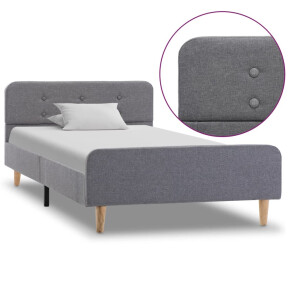 vidaXL Bedframe stof lichtgrijs 100x200 cm
