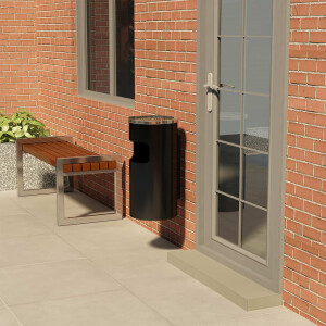 vidaXL Wandasbak/prullenbak 26 L staal zwart