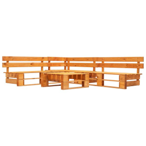 vidaXL 4-delige Loungeset pallet hout honingbruin