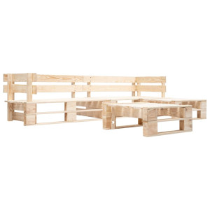 vidaXL 4-delige Loungeset pallet hout naturel