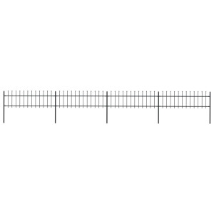 vidaXL Tuinhek met speren bovenkant 6,8x0,6 m staal zwart
