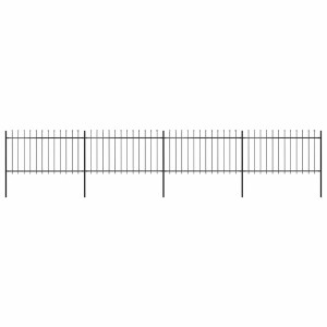 vidaXL Tuinhek met speerpunt staal 714,5x100 cm zwart