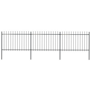 vidaXL Tuinhek met speerpunt staal 537x120 cm zwart