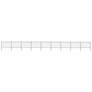 vidaXL Tuinhek met speerpunt staal 1603,5x120 cm zwart