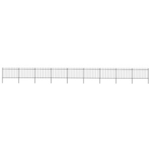 vidaXL Tuinhek met speren bovenkant 15,3x1,2 m staal zwart