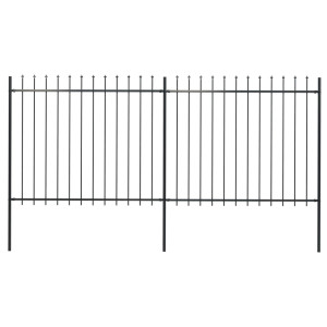 vidaXL Tuinhek met speerpunt staal 359x150 cm zwart